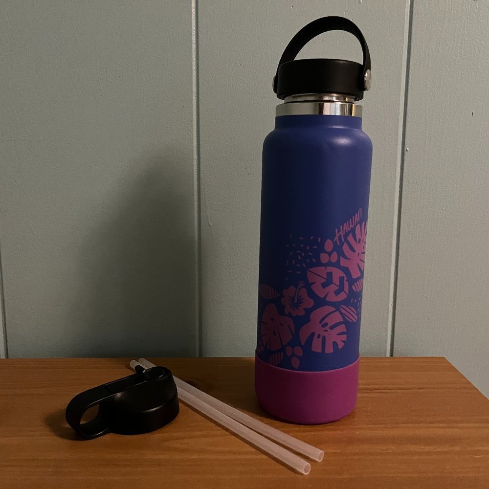 Hydro flask 40oz LIMITED EDITION Hawaii Wide Mouth w/ Flex Cap & Boot Hydrangea